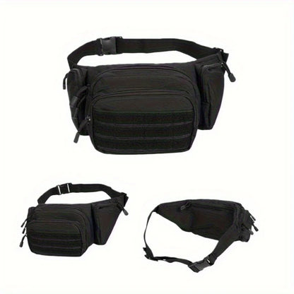 Sacoche banane tactique en nylon résistant – multi‑poches MOLLE avec holster et 4 porte‑chargeurs, idéale pour la randonnée, le vélo et le voyage (Kaki/Noir/Vert) - BLACKBEARD OUTDOOR INDUSTRIES