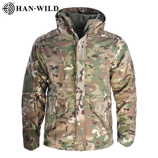 Veste Tactique Homme Hiver – HAN WILD Camouflage | Softshell | Polaire | Coupe-Vent | Randonnée | Chasse | Outdoor - BLACKBEARD OUTDOOR INDUSTRIES