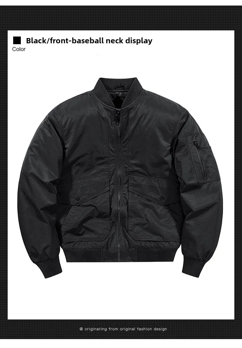 Men's Casual Thickened Cotton Jacket Removable Fur Collar Autumn Winter Warm Stand Collar Looseness Style Chinese Origin BLACKBEARD OUTDOOR INDUSTRIES