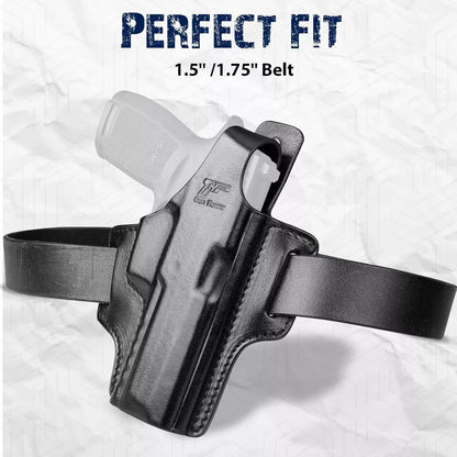 Holster Cuir Pleine Fleur OWB Sig Sauer P320 M18 Compact – Thumb Break | Main Droite | Ceinture 38-44mm - BLACKBEARD OUTDOOR INDUSTRIES