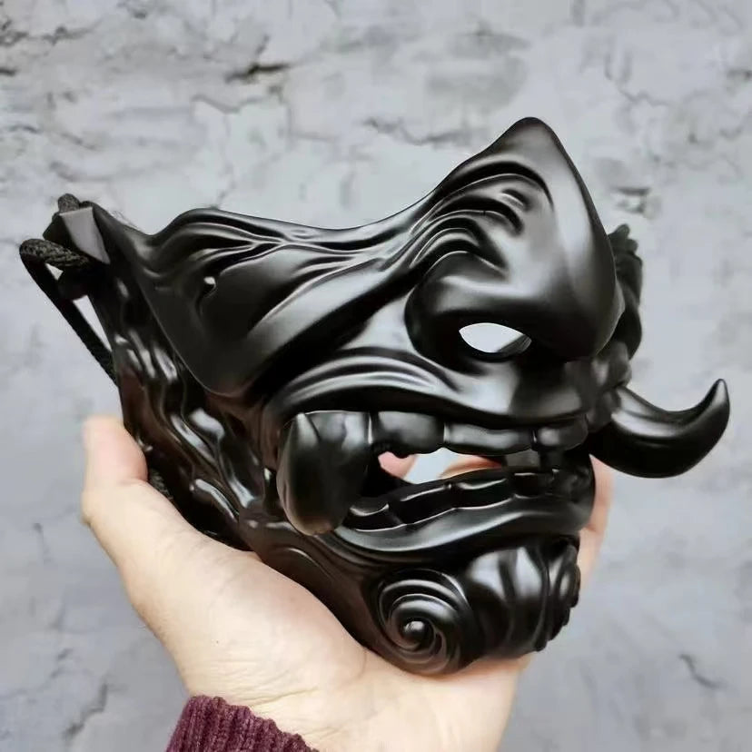 Demon Prajna Cosplay Mask Halloween Devil Oni Samurai Ghost Horror Hard Resin Face Masks Adult Unisex Party Prop Masks BLACKBEARD OUTDOOR INDUSTRIES