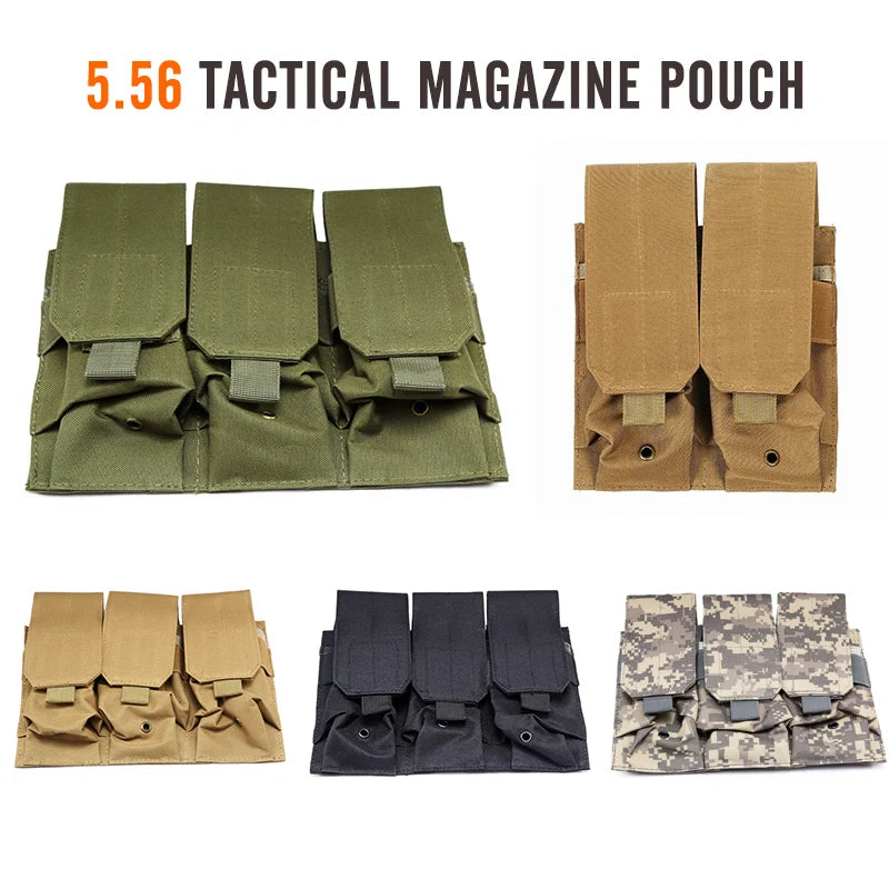 Tactical MOLLE 5.56mm Magazine Pouch – Double/Triple Mag Pouch pour M4, AR15, CS Rifle, Paintball & Chasse - BLACKBEARD OUTDOOR INDUSTRIES
