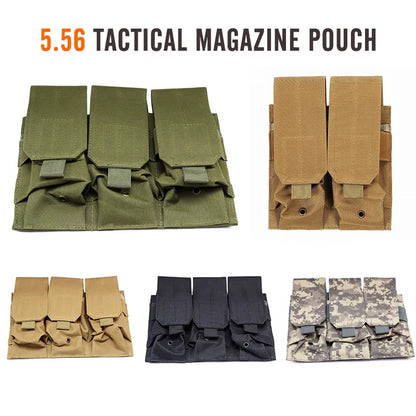 Tactical MOLLE 5.56mm Magazine Pouch – Double/Triple Mag Pouch pour M4, AR15, CS Rifle, Paintball & Chasse - BLACKBEARD OUTDOOR INDUSTRIES