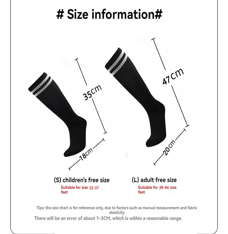 Chaussettes de Football – Longues jusqu’au genou – Enfant & Adulte – Coton Respirant - BLACKBEARD OUTDOOR INDUSTRIES