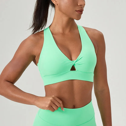 Brassière de Sport Femme – Agrafes Dos, Coussinet Amovible, Séchage Rapide, Anti-Chocs Yoga