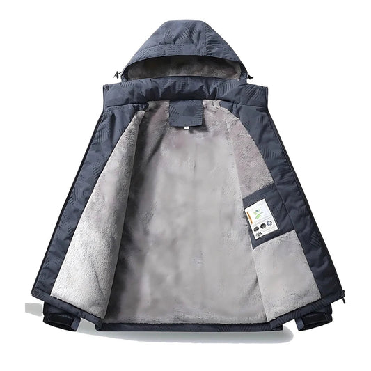 Veste d’Hiver Homme – Imperméable et Coupe-vent, avec Capuche Détachable, Doublure en Laine, Idéale pour Randonnée, Travail... BLACKBEARD OUTDOOR INDUSTRIES