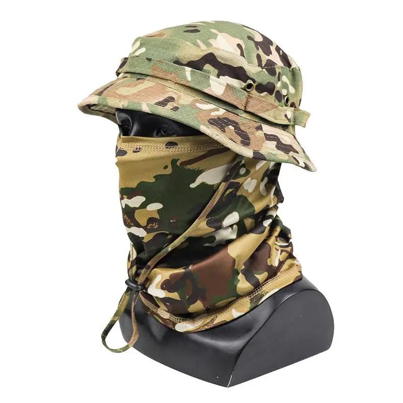 Bob Tactique Camouflage + Tour de Cou – Protection Solaire Outdoor Unisexe