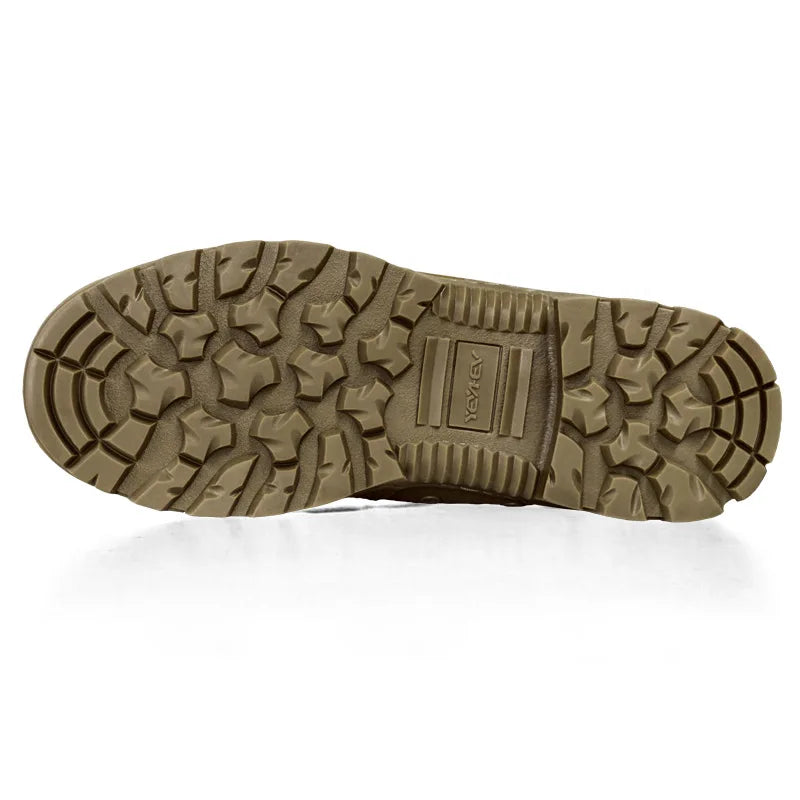 Chaussures Tactiques Montantes Homme Imperméables — Cuir, Semelle Caoutchouc, Tailles 39-46
