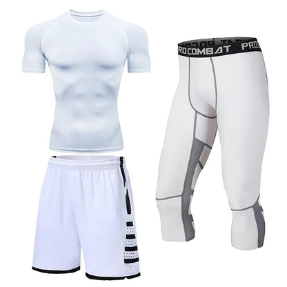 Ensemble sport homme compression, 2, 3 ou 5 pièces
