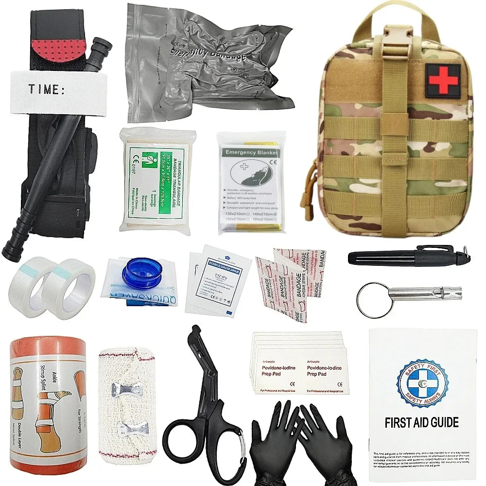 Trousse de Secours Tactique IFAK 16 Pièces - Garrot, Pochette MOLLE