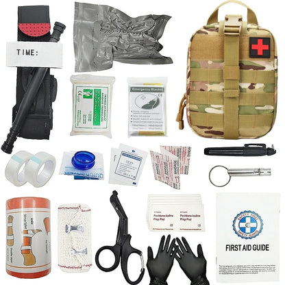 Trousse de Secours Tactique IFAK 16 Pièces - Garrot, Pochette MOLLE