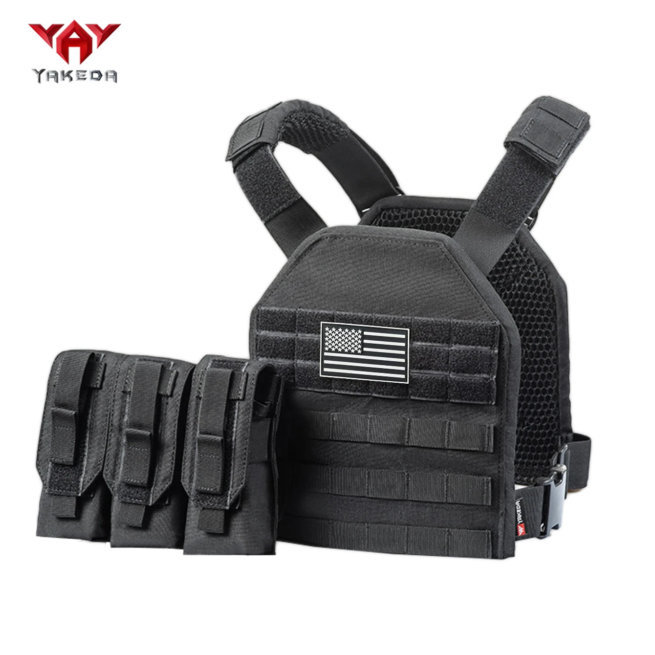 Gilet tactique YAKEDA leger avec système Molle et boucle de libération rapide en maille 3D respirante - BLACKBEARD OUTDOOR INDUSTRIES