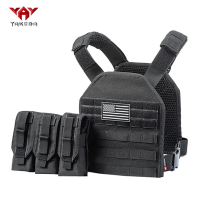 Gilet tactique YAKEDA leger avec système Molle et boucle de libération rapide en maille 3D respirante - BLACKBEARD OUTDOOR INDUSTRIES