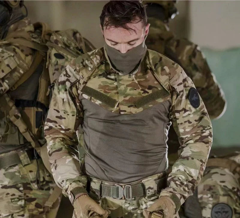 Chemise Tactique de Combat à Manches Longues pour Homme - Haut Camouflage pour Entraînement Militaire, Chasse, et Sports de Plein Air BLACKBEARD OUTDOOR INDUSTRIES