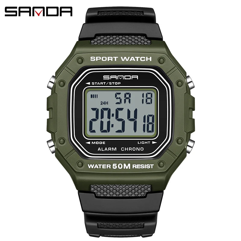 Montre Militaire Digitale SANDA 2156 – Sport LED Étanche 5 Bar Homme