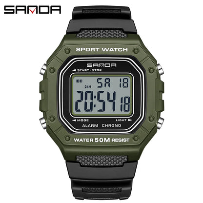Montre Militaire Digitale SANDA 2156 – Sport LED Étanche 5 Bar Homme