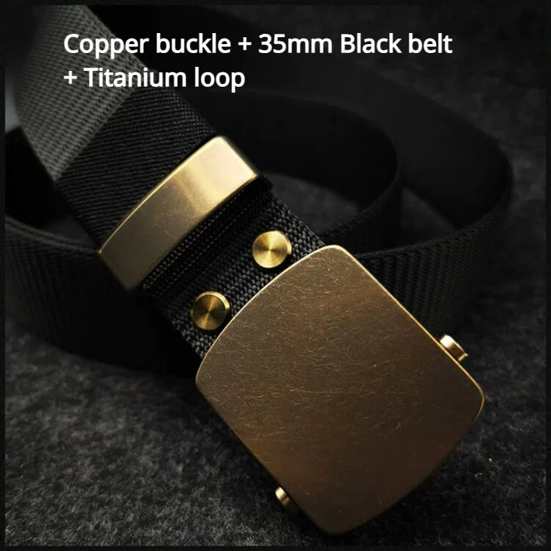 Ceinture Tactique en Nylon avec Boucle Automatique en Titane Pur (35/38 mm) Ma boutique