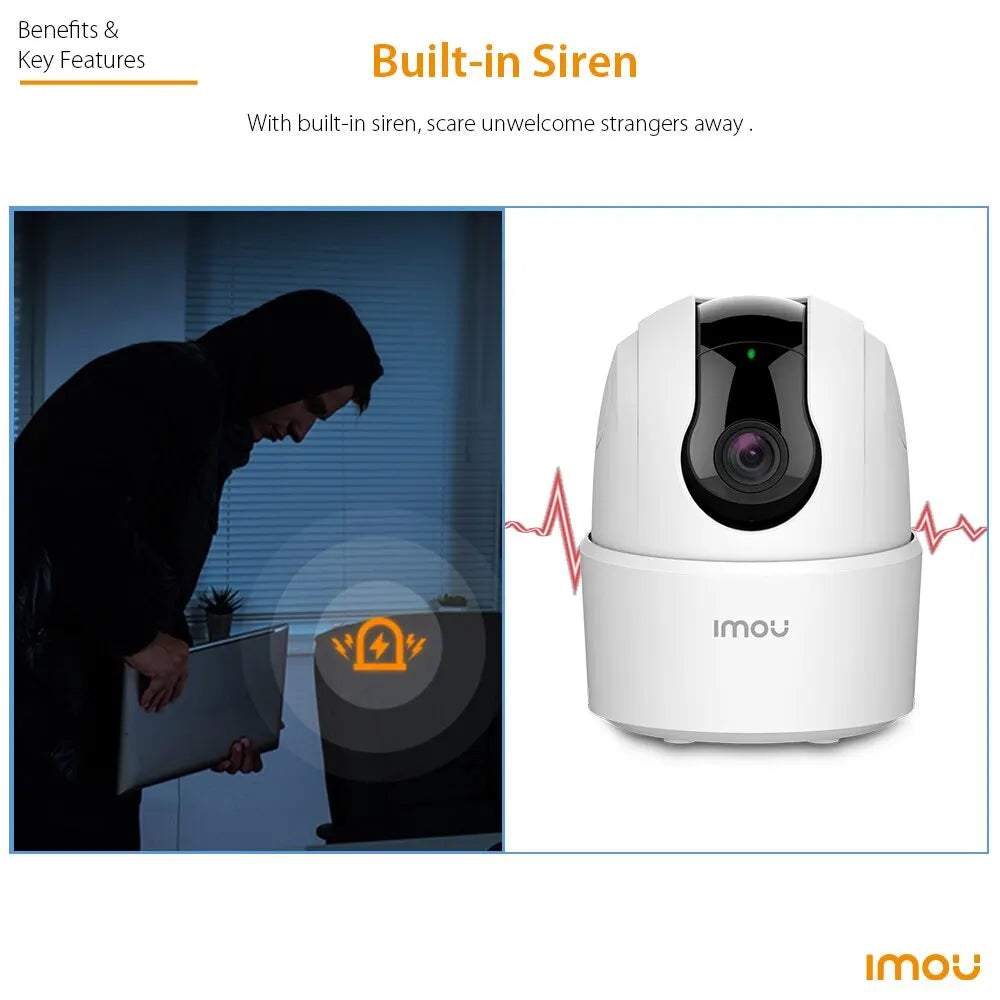 Caméra de Surveillance Wi-Fi Intérieure IMOU Ranger 2C – 2MP/4MP – Vision Nocturne – Détection Humaine – 360° – Audio Bidirectionnel – Sirène Intégrée Ma boutique