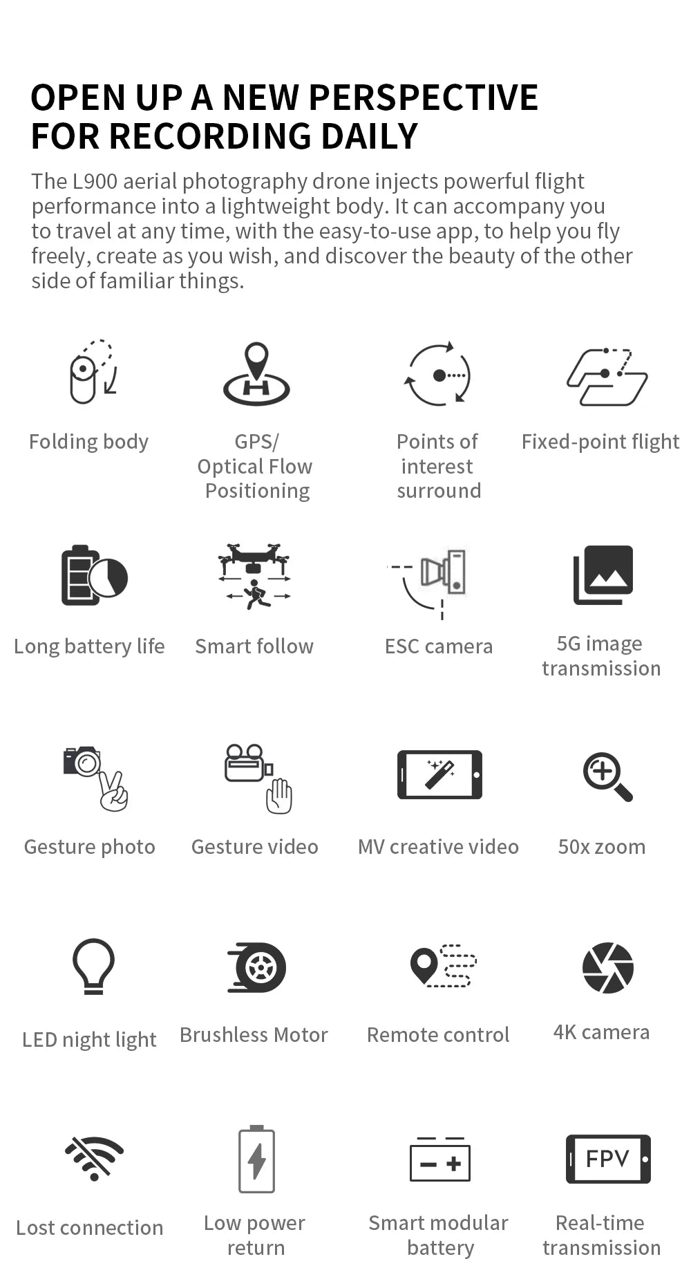 🚁 Drone L900 Pro 4K GPS – Caméra HD, Pliable, Facile à Utiliser Ma boutique