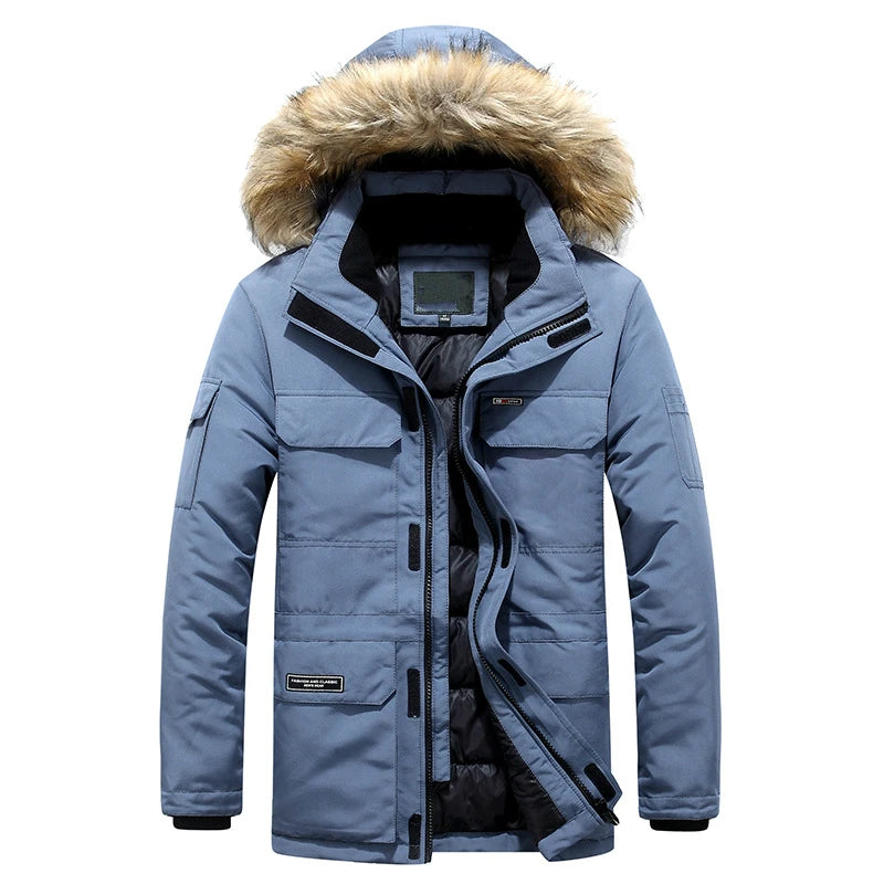 Manteau Hiver Homme WINSTAND - Veste Casual à Capuche, Zip, Poches et Doublure en Polyester BLACKBEARD OUTDOOR INDUSTRIES