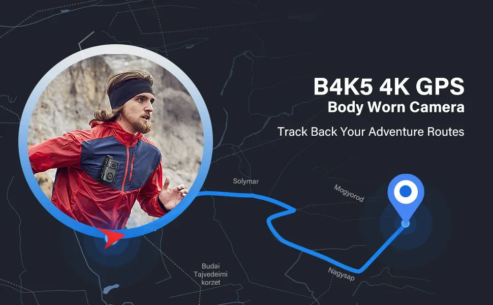 BOBLOV B4K5 4K Body Camera IP68 GPS Ma boutique