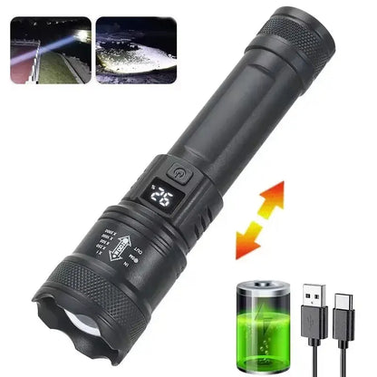 Lampe Torche LED 600LM BALDR | USB Rechargeable | Longue Portée 300m | Zoom Télescopique | Étanche | 3 Modes d’Éclairage Ma boutique