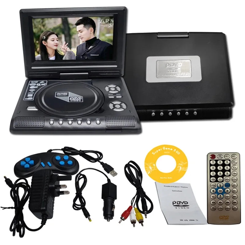 Lecteur DVD Portable 7,8" – TV/FM/USB/Jeux – DIXSG DVD-225 – Écran Rotatif 270° – Prise EU - BLACKBEARD OUTDOOR INDUSTRIES