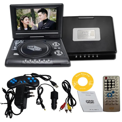 Lecteur DVD Portable 7,8" – TV/FM/USB/Jeux – DIXSG DVD-225 – Écran Rotatif 270° – Prise EU - BLACKBEARD OUTDOOR INDUSTRIES