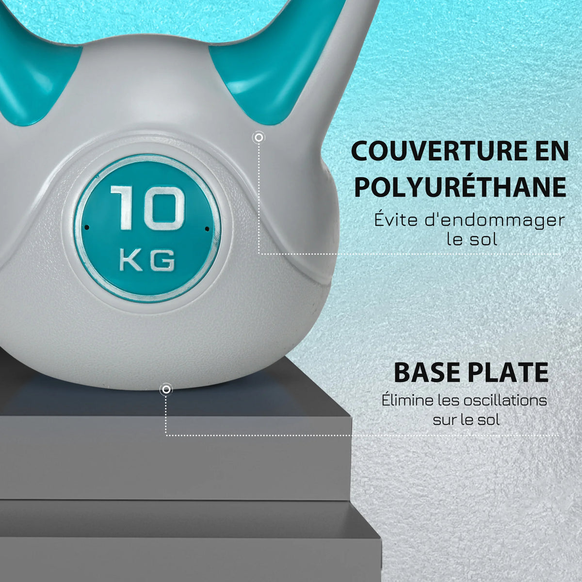 Kettlebell 10 kg avec poignée large – Musculation et fitness