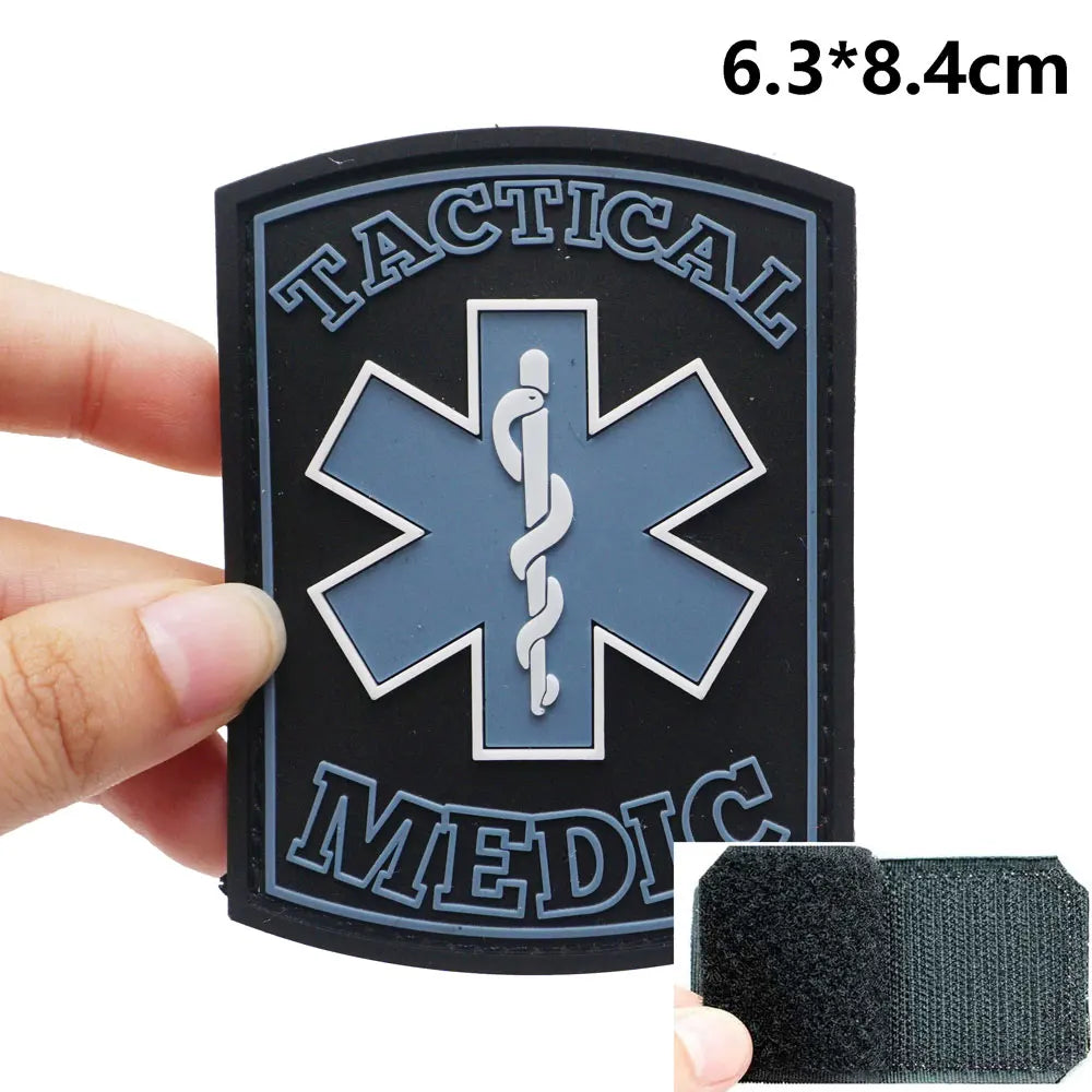 Patches médicaux en PVC Serpent avec Fixation Velcro pour Sacs à Dos et Vêtements Militaires