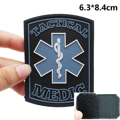 Patches médicaux en PVC Serpent avec Fixation Velcro pour Sacs à Dos et Vêtements Militaires