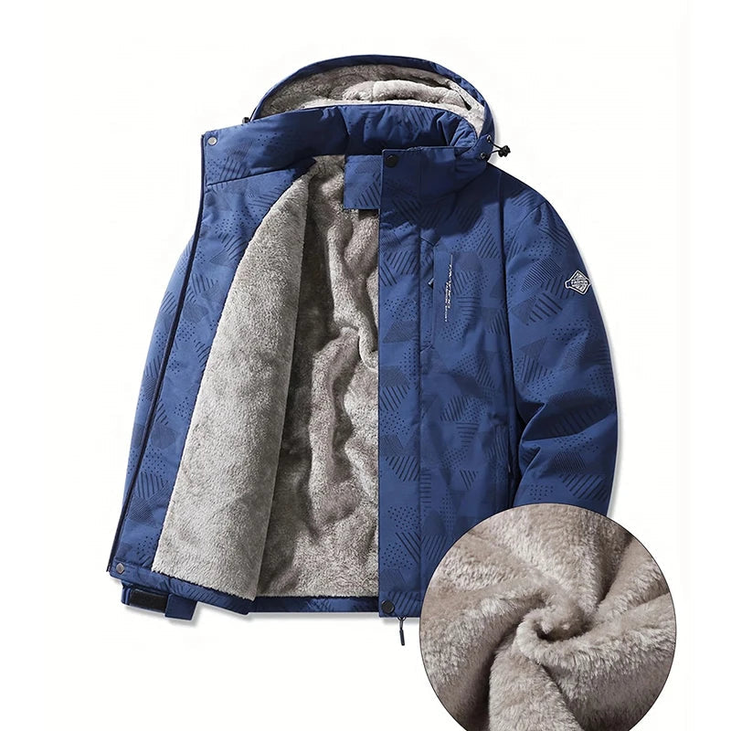 Veste d’Hiver Homme – Imperméable et Coupe-vent, avec Capuche Détachable, Doublure en Laine, Idéale pour Randonnée, Travail... BLACKBEARD OUTDOOR INDUSTRIES