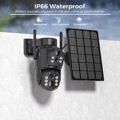 Caméra de Chasse Solaire 8MP/2MP — Double Objectif PTZ, Vision Nocturne, WiFi, IP66 - BLACKBEARD OUTDOOR INDUSTRIES