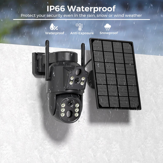 Caméra de Chasse Solaire 8MP/2MP — Double Objectif PTZ, Vision Nocturne, WiFi, IP66 - BLACKBEARD OUTDOOR INDUSTRIES