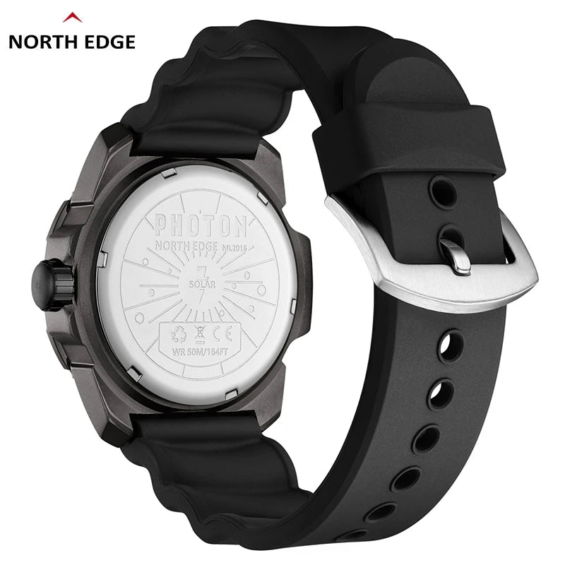 Montre Homme Digitale Militaire NORTH EDGE PHOTON – Sportive, Étanche 50M, Solaire et Lumineuse - BLACKBEARD OUTDOOR INDUSTRIES