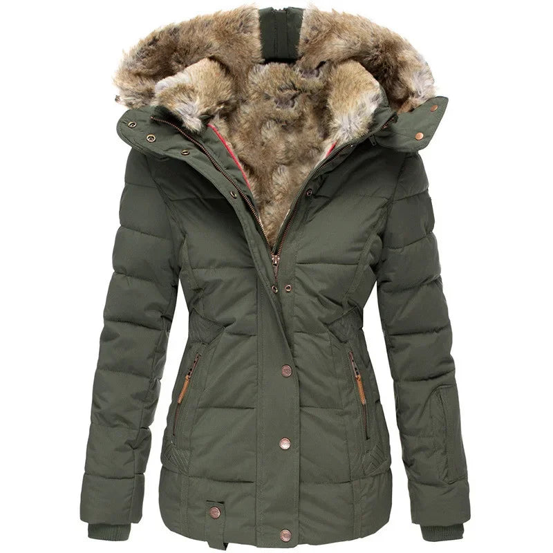 Parka longue femme à capuche zippée, du S au 5XL