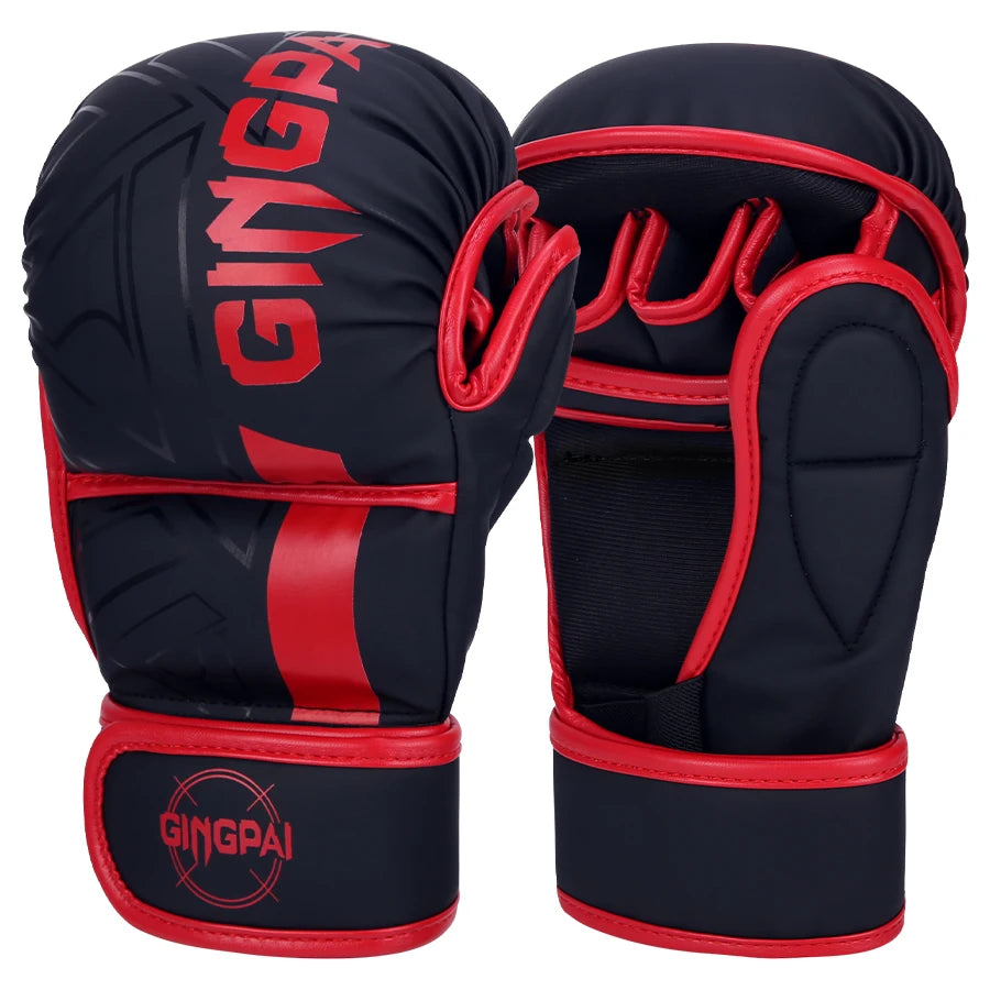 Gants MMA Demi-Doigts Pro Cuir PU – Sac de Frappe / Karaté / Muay Thai – S M L Adulte & Enfant - BLACKBEARD OUTDOOR INDUSTRIES