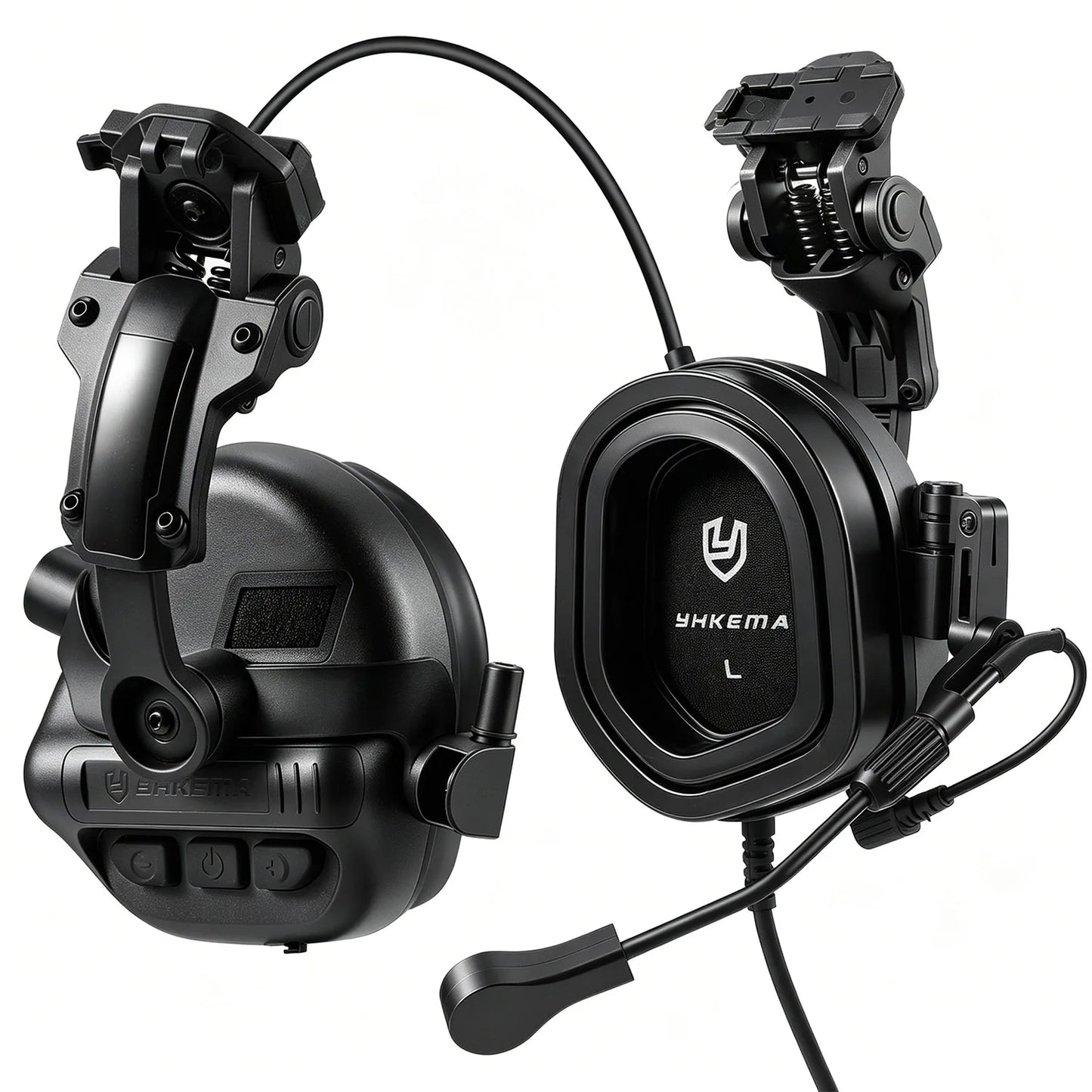 Casque Tactique Électronique sur Rail de Casque – 22 dB NRR, Amplification ×6, Micro Boom, PTT Kenwood