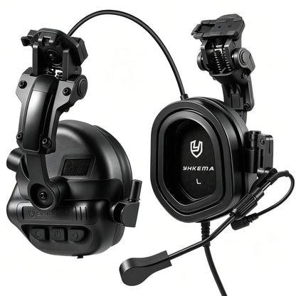 Casque Tactique Électronique sur Rail de Casque – 22 dB NRR, Amplification ×6, Micro Boom, PTT Kenwood