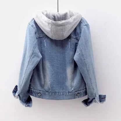 Veste en Jean Femme à Capuche – Coupe Droite Boutons, Style Streetwear Chaud Automne/Hiver - BLACKBEARD OUTDOOR INDUSTRIES