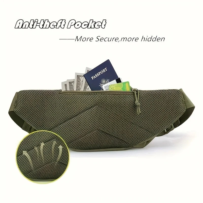 Sacoche banane tactique en nylon résistant – multi‑poches MOLLE avec holster et 4 porte‑chargeurs, idéale pour la randonnée, le vélo et le voyage (Kaki/Noir/Vert) - BLACKBEARD OUTDOOR INDUSTRIES