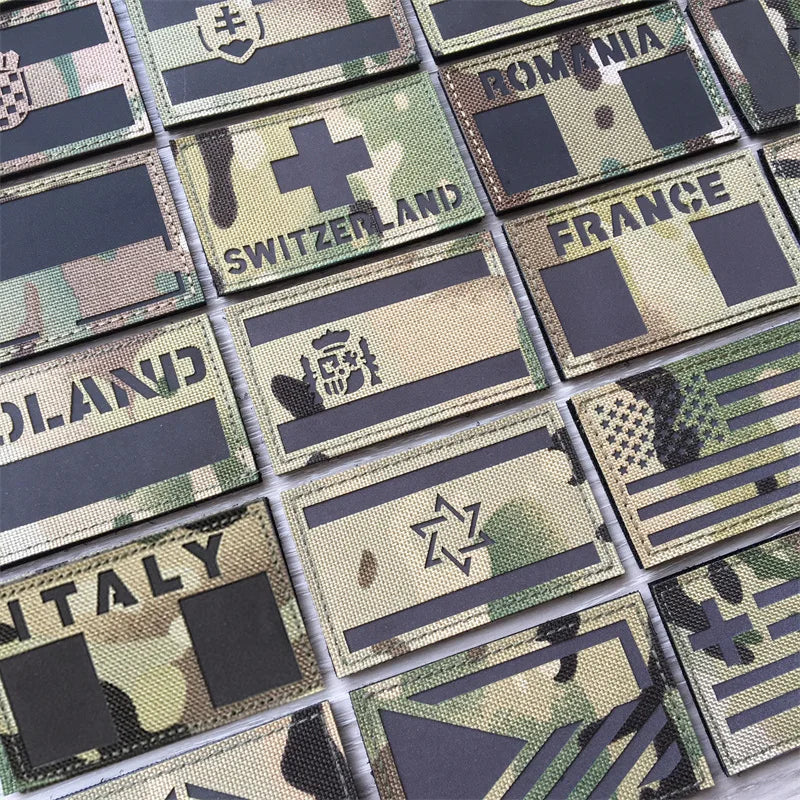 Patches Drapeaux Nationaux 3D Multicam – Réfléchissant IR, Découpe Laser, Hook & Loop | Tactique, Airsoft, DIY | 45+ Pays - BLACKBEARD OUTDOOR INDUSTRIES