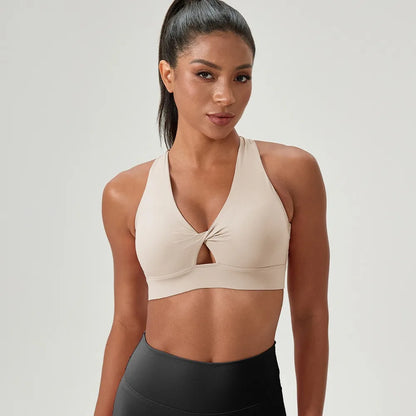Brassière de Sport Femme – Agrafes Dos, Coussinet Amovible, Séchage Rapide, Anti-Chocs Yoga