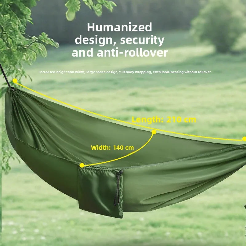 Hamac de Camping Portable 210×140 cm – Nylon Parachute, Charge 250 kg, Outdoor