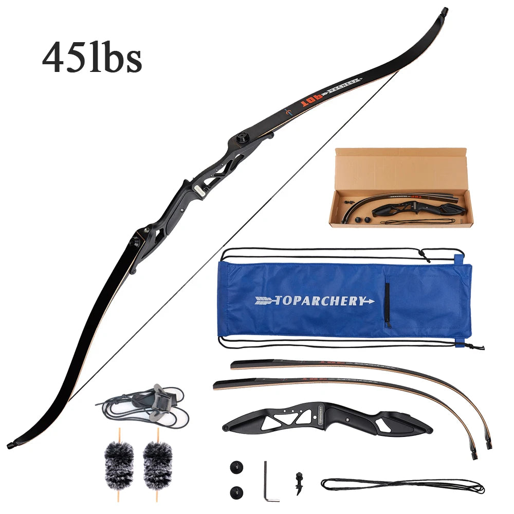 56" Archery Recurve Hunting Bow 30-50lbs Outdoor Hunting Take-down Bow for Right-handed Powerful Shooting Target Practice Bow BLACKBEARD OUTDOOR INDUSTRIES