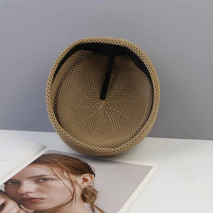 Béret femme été en maille ajourée