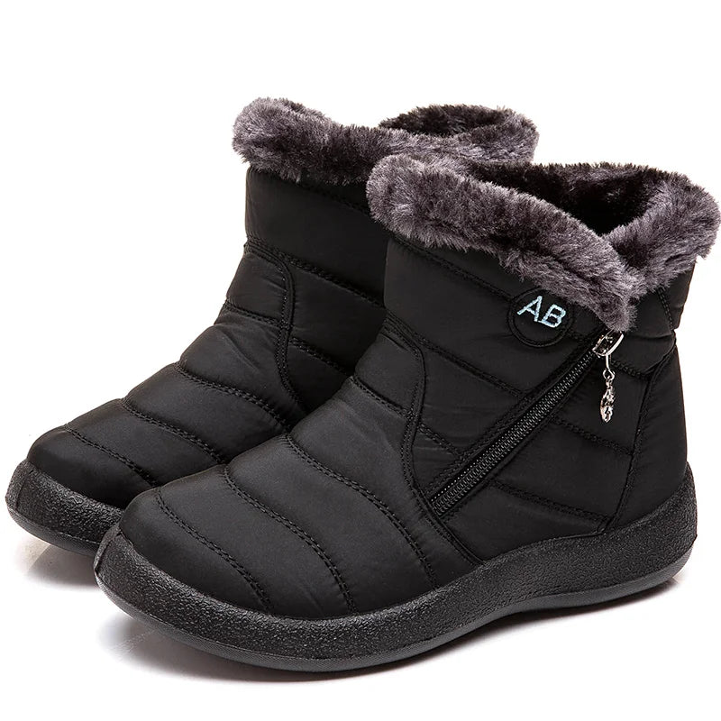 Bottines Hiver Femme Fourrées & Imperméables – Chaussures Chaudes à Talon Plat – Style Élégant & Confort – Neige / Froid - BLACKBEARD OUTDOOR INDUSTRIES
