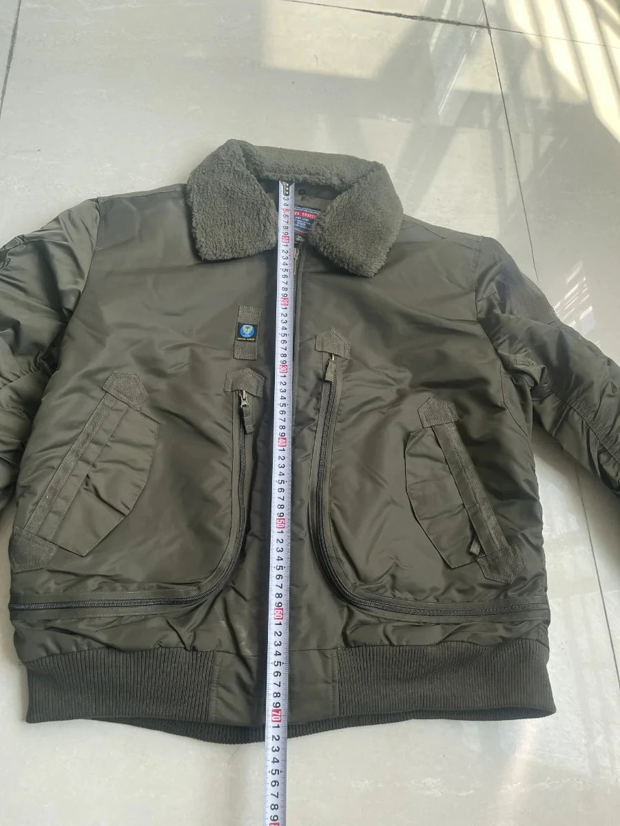 Veste Bomber Homme MA-1 Hiver – Col Fourrure | Veste Militaire Fonctionnelle avec Grandes Poches – Style Chasseur & Avion - BLACKBEARD OUTDOOR INDUSTRIES