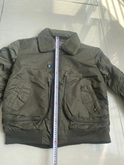 Veste Bomber Homme MA-1 Hiver – Col Fourrure | Veste Militaire Fonctionnelle avec Grandes Poches – Style Chasseur & Avion - BLACKBEARD OUTDOOR INDUSTRIES