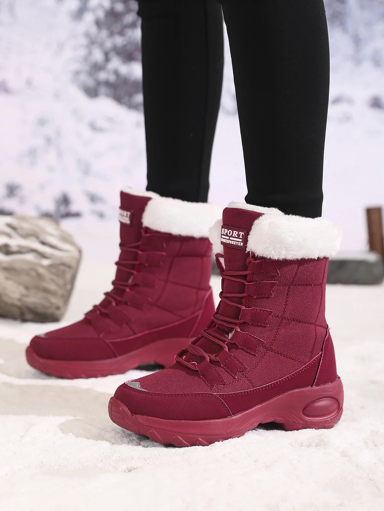 Bottes Hautes Femme – Chaudes & Imperméables – Fourrées et Confortables – Modèle Hiver PANDA ENERGY - BLACKBEARD OUTDOOR INDUSTRIES